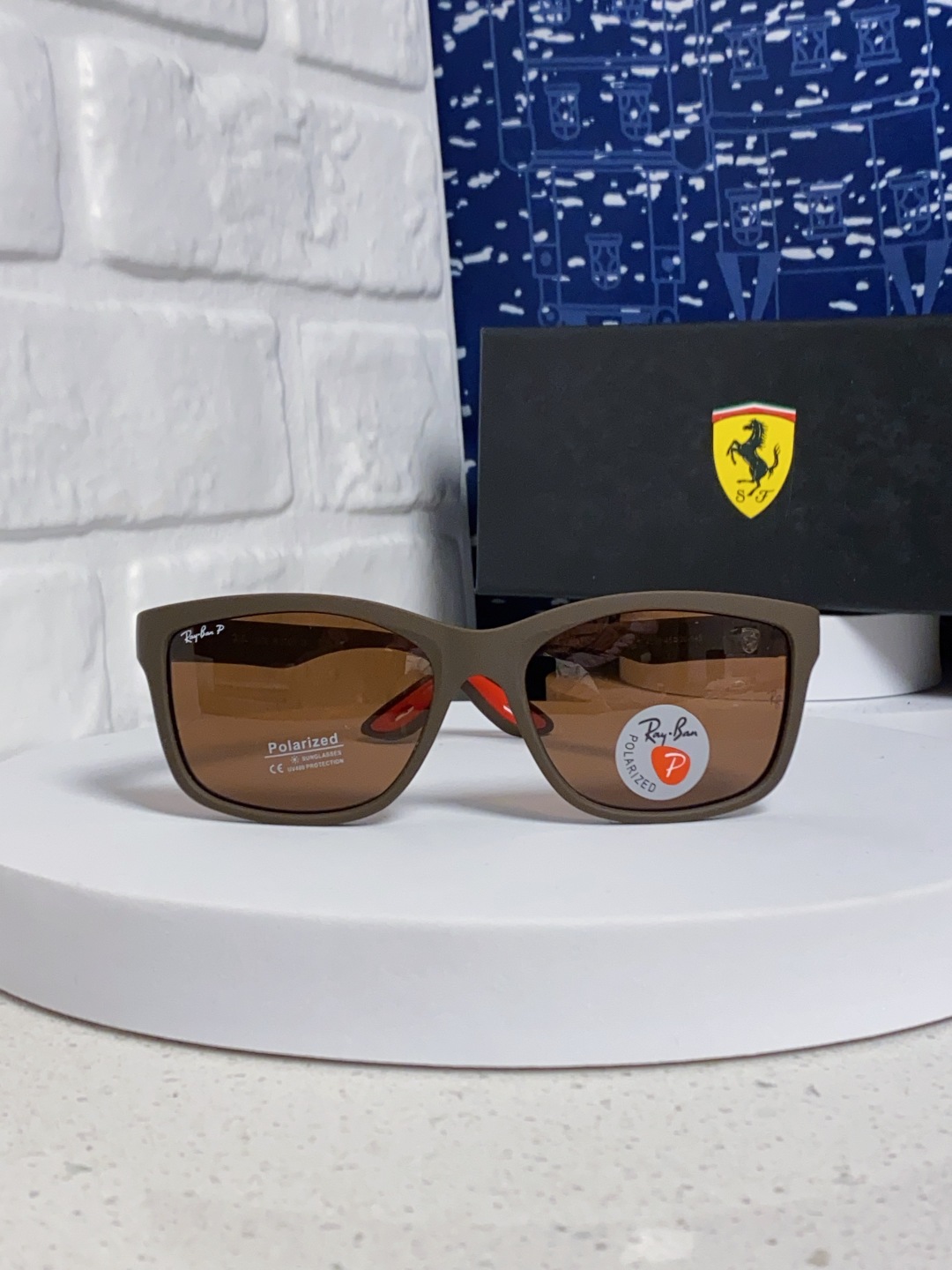 Rayban雷朋法拉利联名 2025新款偏光太阳镜方形框眼镜男女墨镜大框 RB4558