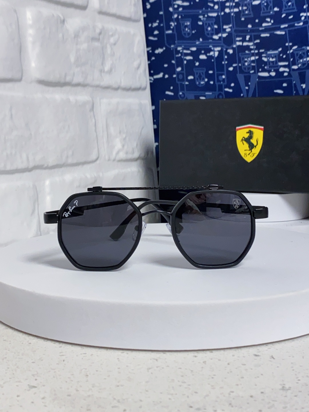 Rayban 雷朋 法拉利联名款 2025新款墨镜偏光夏季太阳镜男高级感蛤蟆镜大框金属防紫外线眼镜 RB
