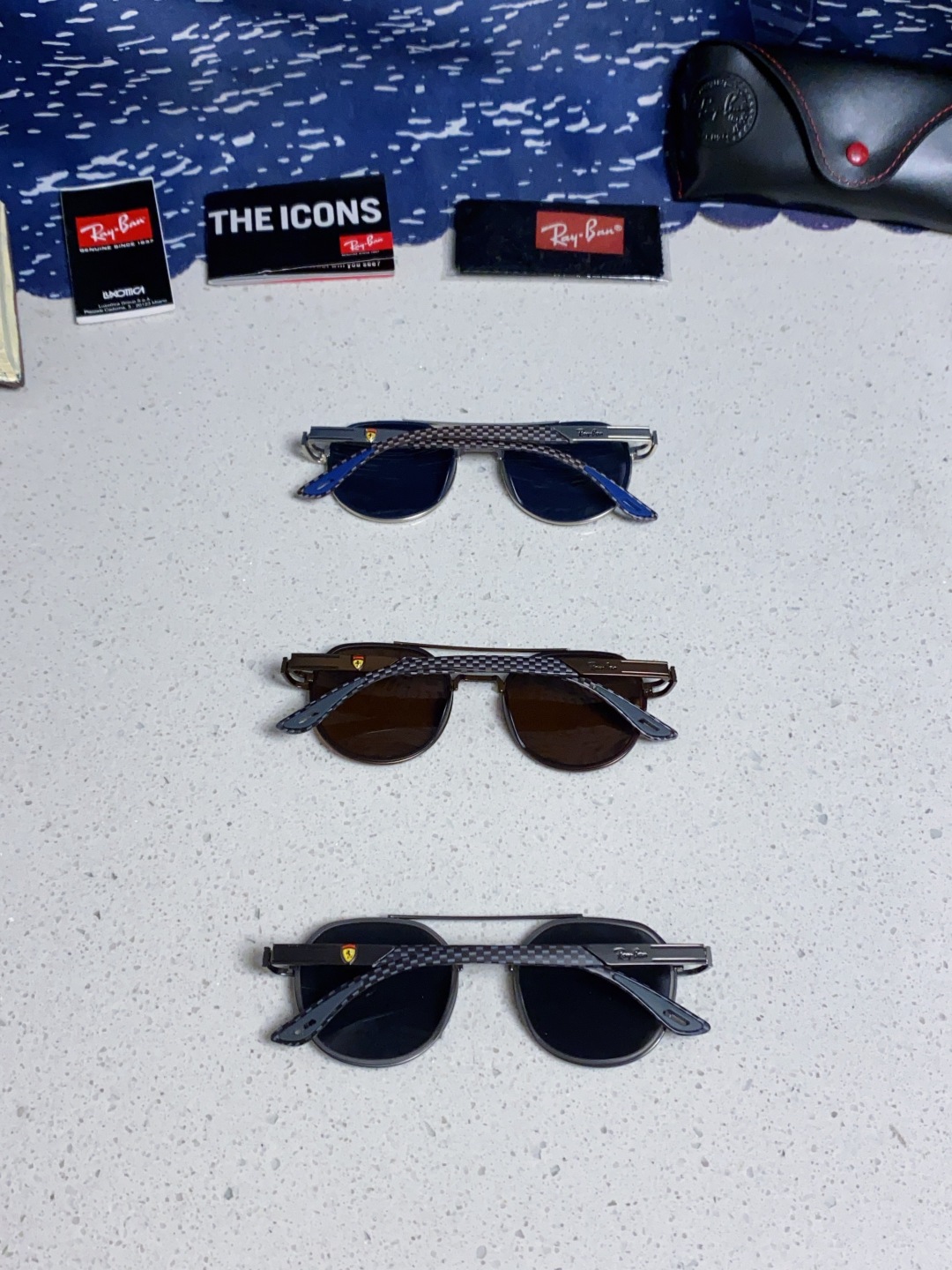 RayBan雷朋法拉利联名款 金属板材椭圆框太阳眼镜女THE PADKYLOB复古双梁遮阳墨镜 男女通用
