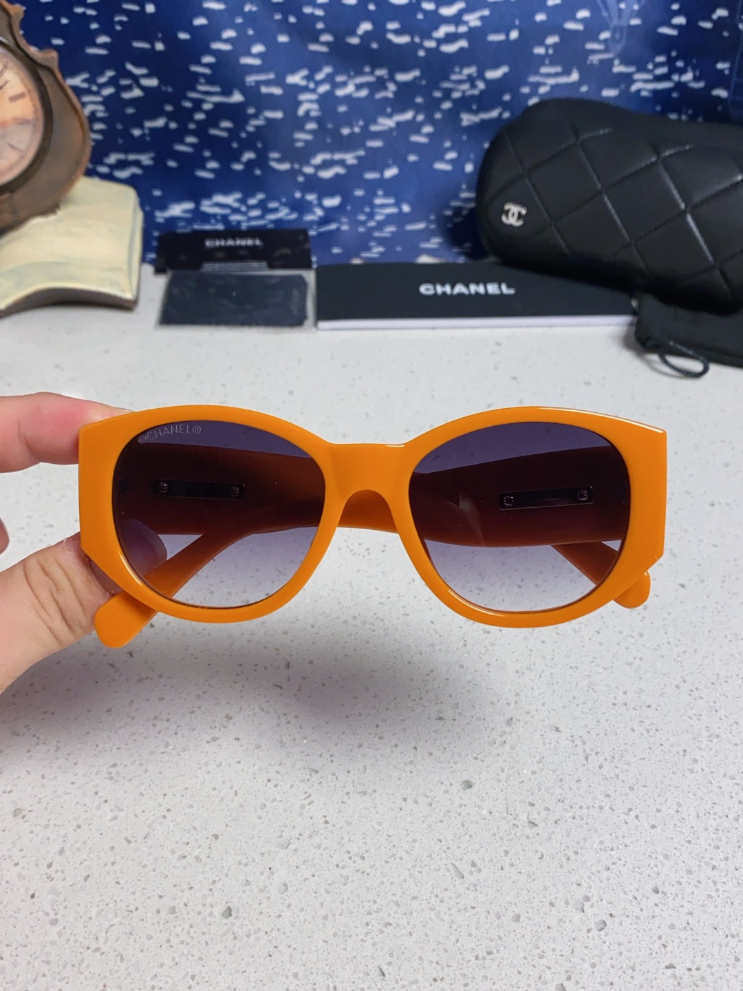  Chanel香奈儿 25新品墨镜女方圆脸太阳眼镜偏光猫眼镜框  宽腿 网红爆款 女士墨镜