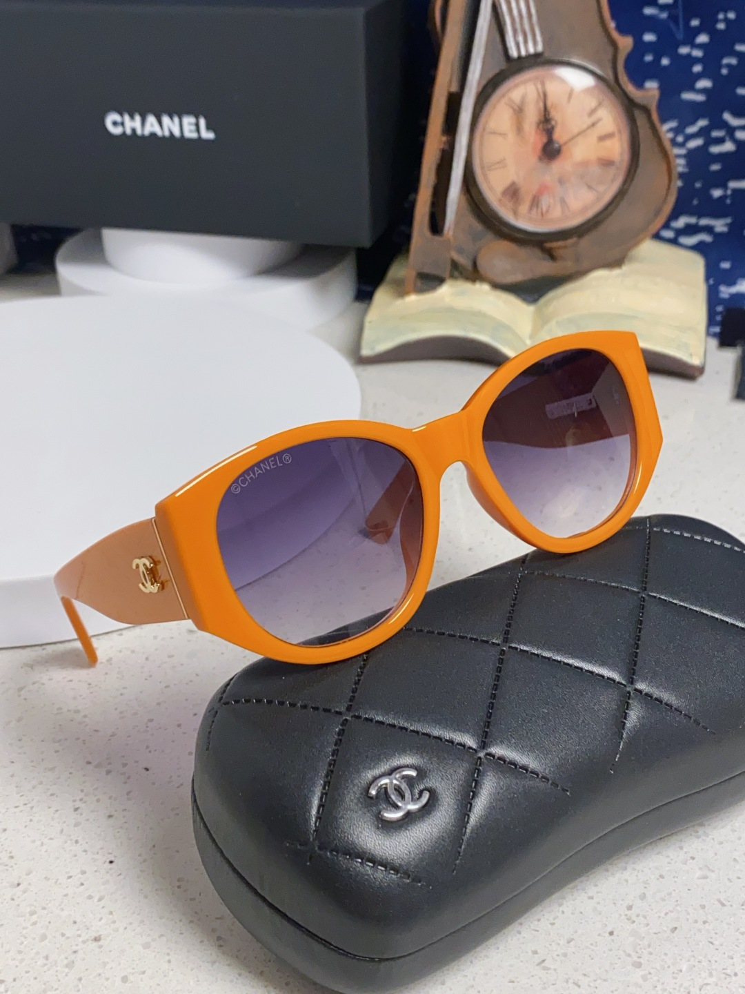  Chanel香奈儿 25新品墨镜女方圆脸太阳眼镜偏光猫眼镜框  宽腿 网红爆款 女士墨镜