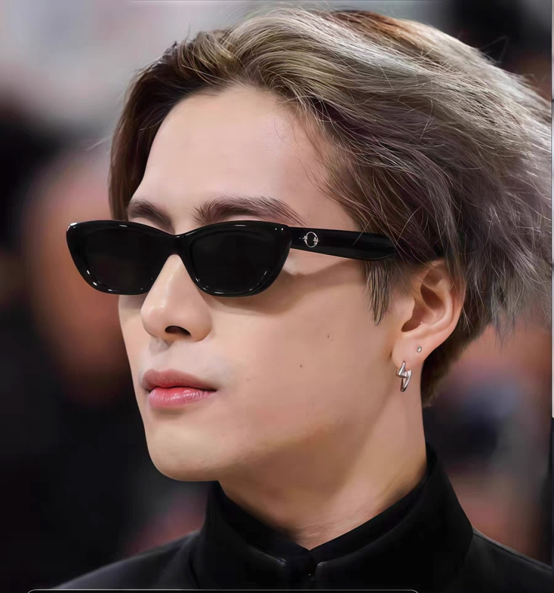 P 105 Gentle Moster(GM) 王嘉尔同款高品质欧美小框墨镜男时尚太阳镜女款防紫外线眼镜驾驶镜椭圆形    型号：Monochrome