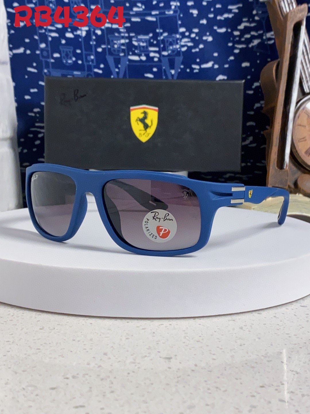 RayBan雷朋法拉利联名 2025新款太阳镜墨镜 树脂偏光级感防紫外线眼镜开车护目 RB4364