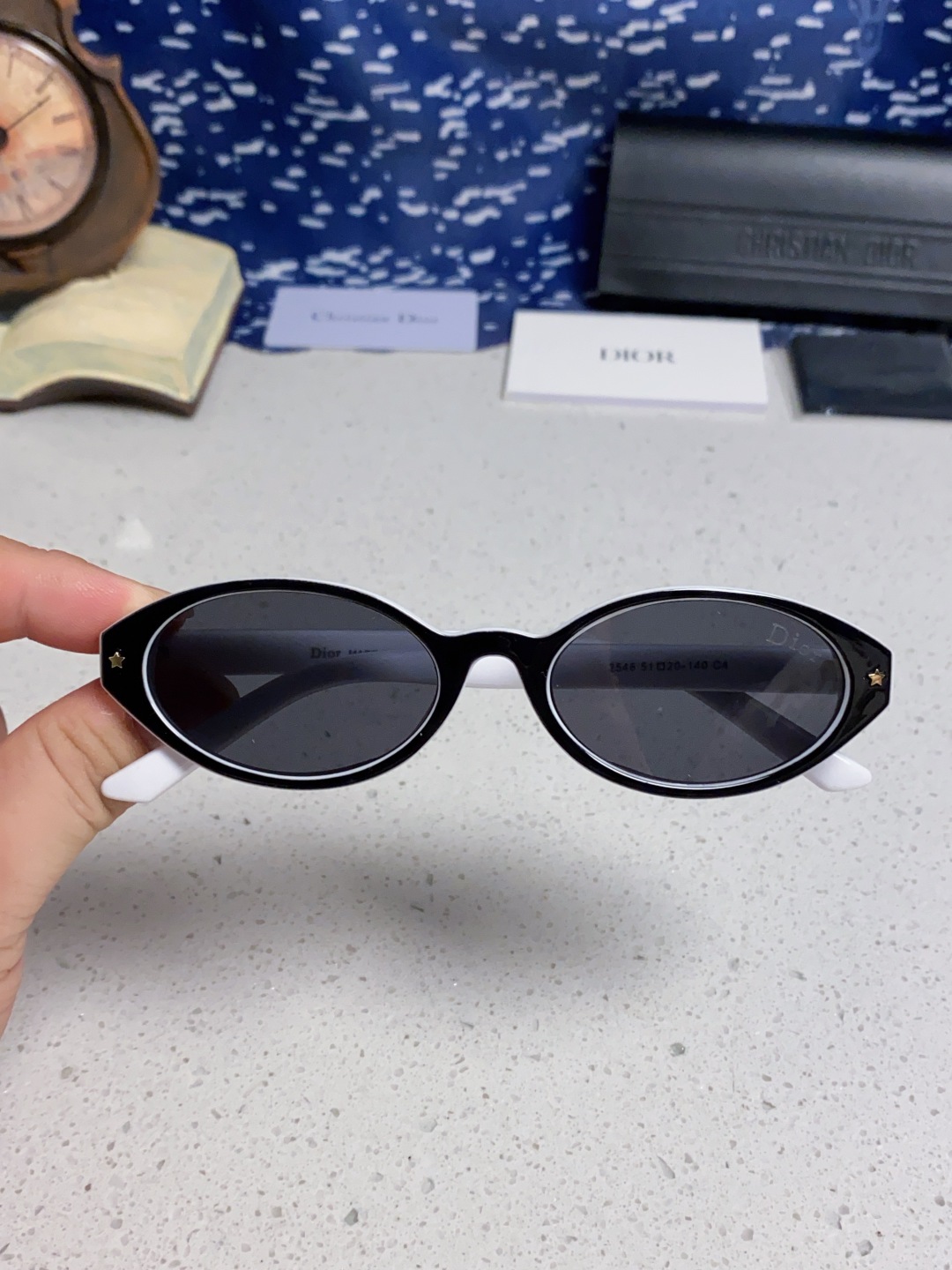 Dior迪奥 2025新款椭圆形猫眼墨镜女士迪丽热巴胶片同款高级感街拍防嗮太阳镜