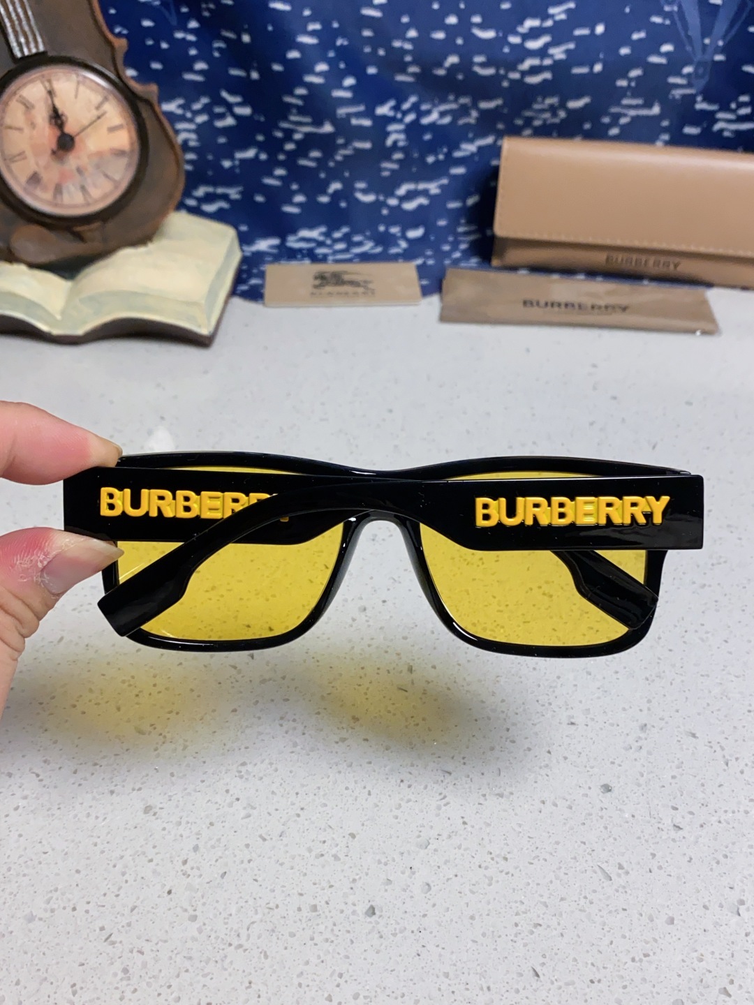 Burberry巴宝莉 2025新款方形户外偏光太阳镜经典百搭男女墨镜钓鱼运动眼镜 男女通用