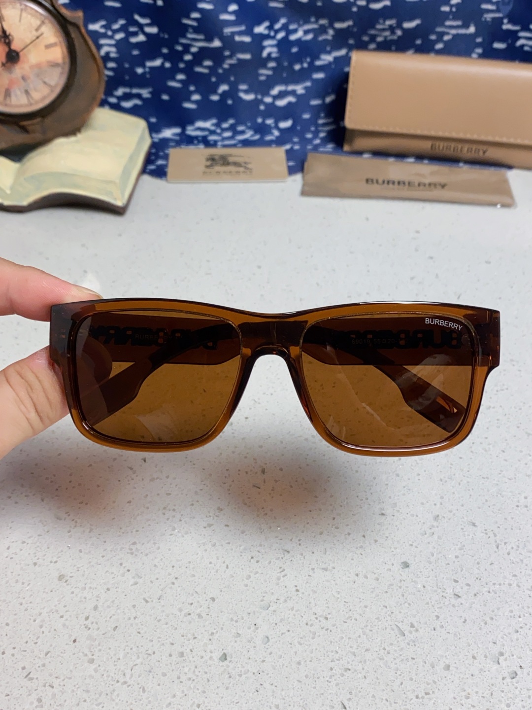 Burberry巴宝莉 2025新款方形户外偏光太阳镜经典百搭男女墨镜钓鱼运动眼镜 男女通用