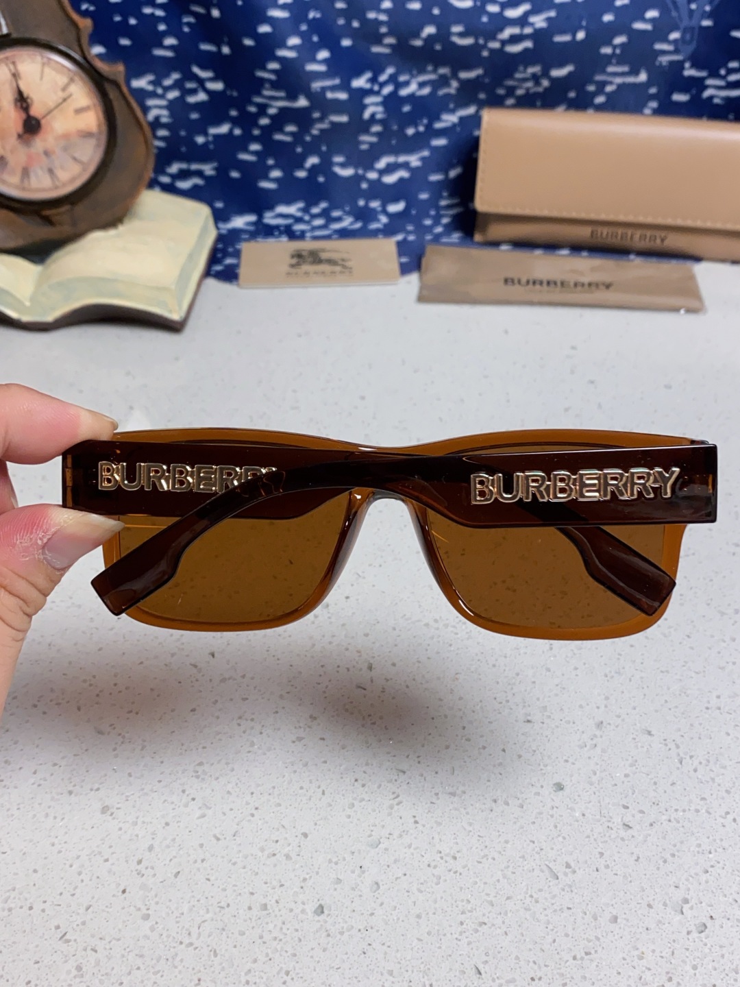 Burberry巴宝莉 2025新款方形户外偏光太阳镜经典百搭男女墨镜钓鱼运动眼镜 男女通用