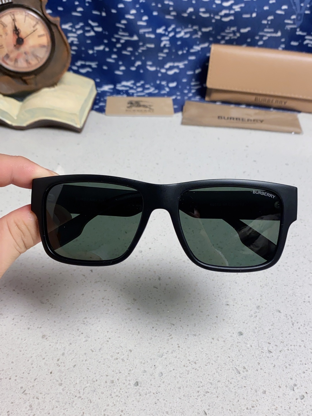 Burberry巴宝莉 2025新款方形户外偏光太阳镜经典百搭男女墨镜钓鱼运动眼镜 男女通用