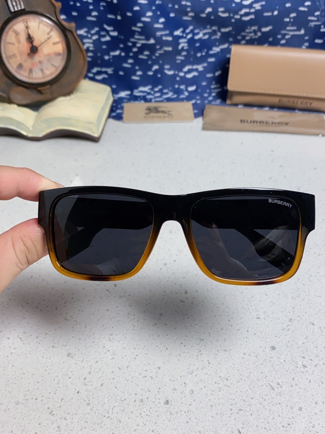 Burberry巴宝莉 2025新款方形户外偏光太阳镜经典百搭男女墨镜钓鱼运动眼镜 男女通用