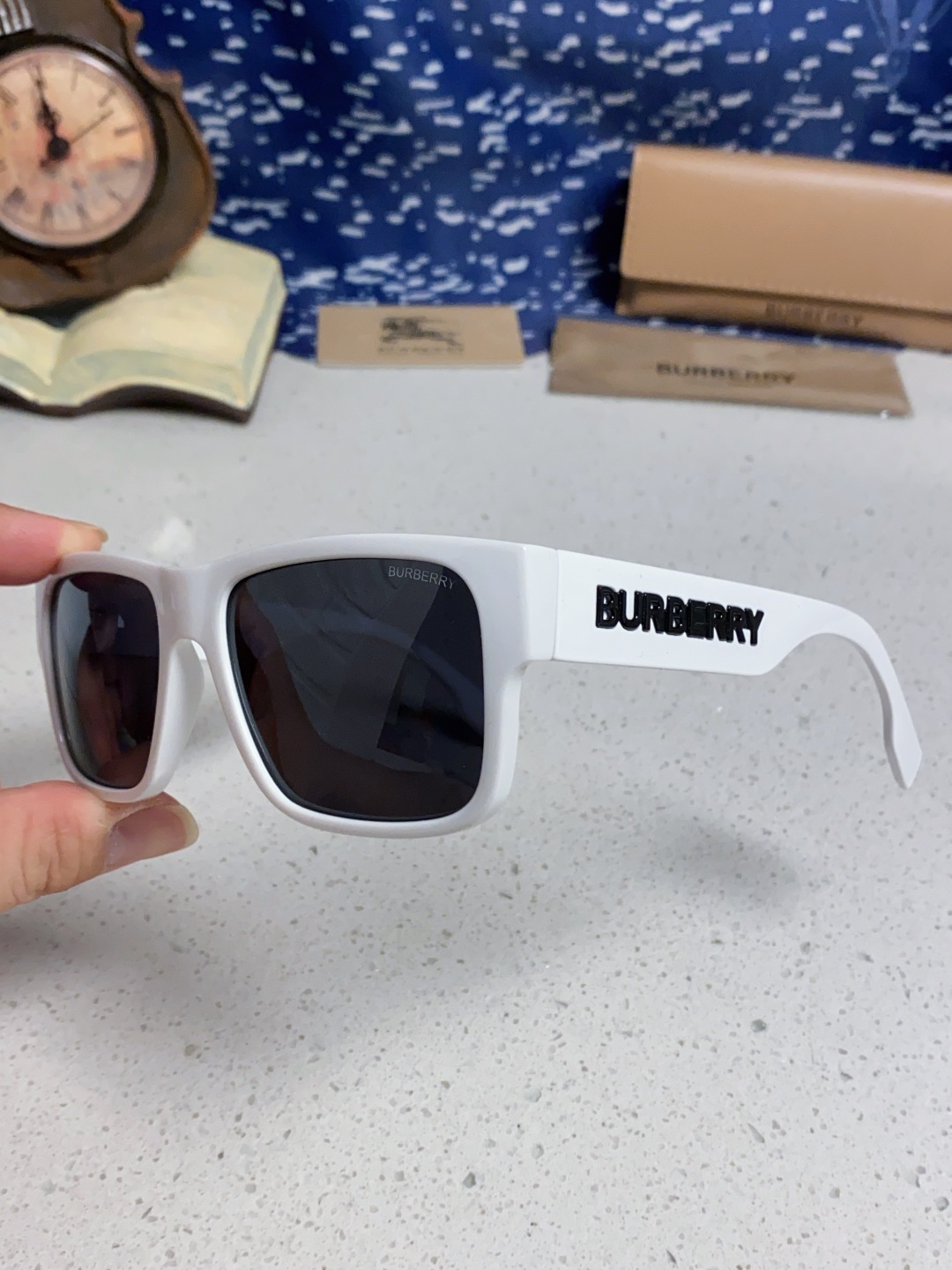 Burberry巴宝莉 2025新款方形户外偏光太阳镜经典百搭男女墨镜钓鱼运动眼镜 男女通用