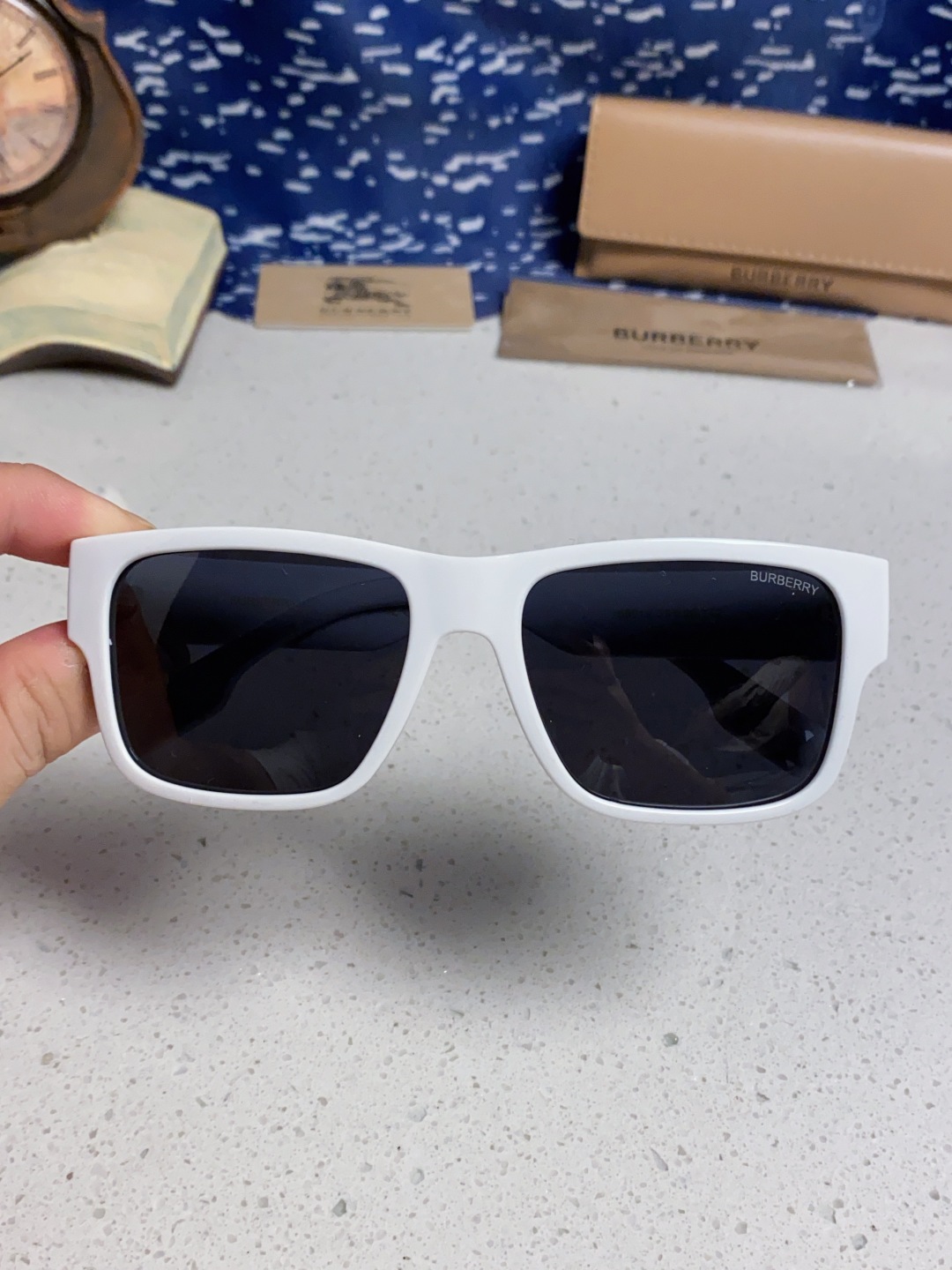 Burberry巴宝莉 2025新款方形户外偏光太阳镜经典百搭男女墨镜钓鱼运动眼镜 男女通用