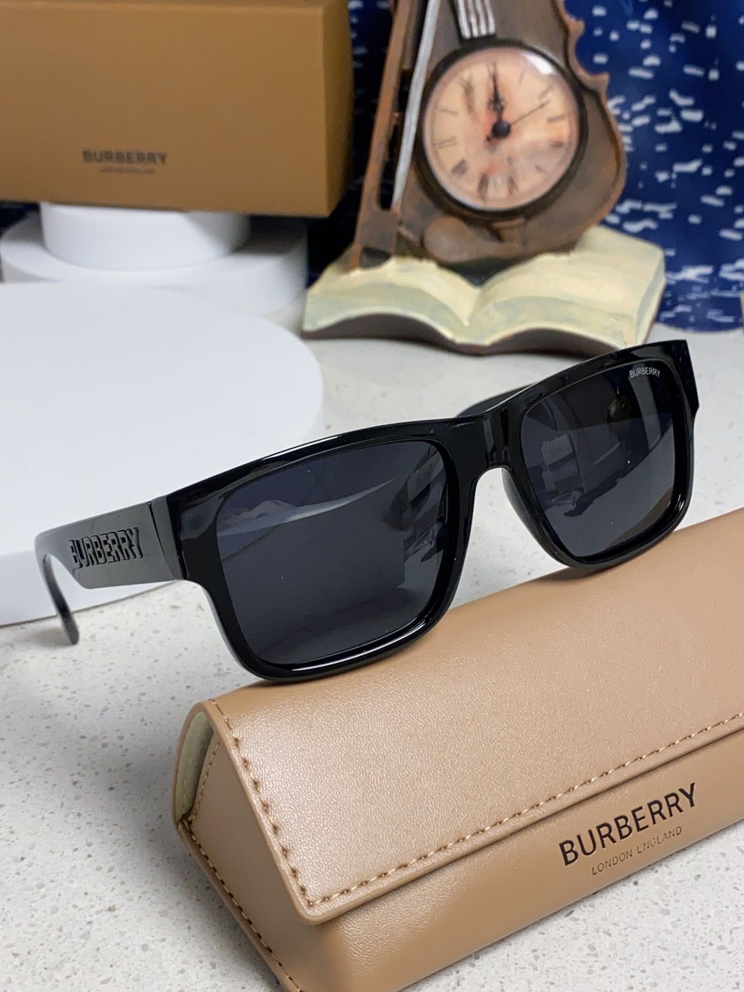 Burberry巴宝莉 2025新款方形户外偏光太阳镜经典百搭男女墨镜钓鱼运动眼镜 男女通用