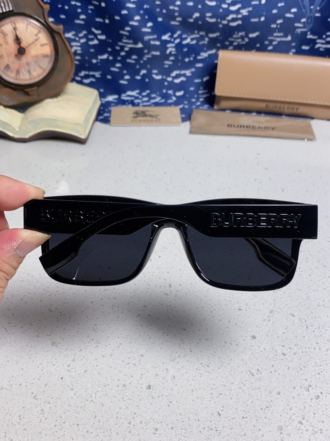 Burberry巴宝莉 2025新款方形户外偏光太阳镜经典百搭男女墨镜钓鱼运动眼镜 男女通用