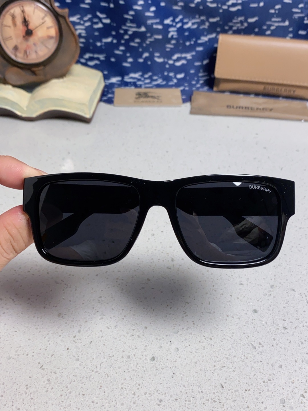 Burberry巴宝莉 2025新款方形户外偏光太阳镜经典百搭男女墨镜钓鱼运动眼镜 男女通用