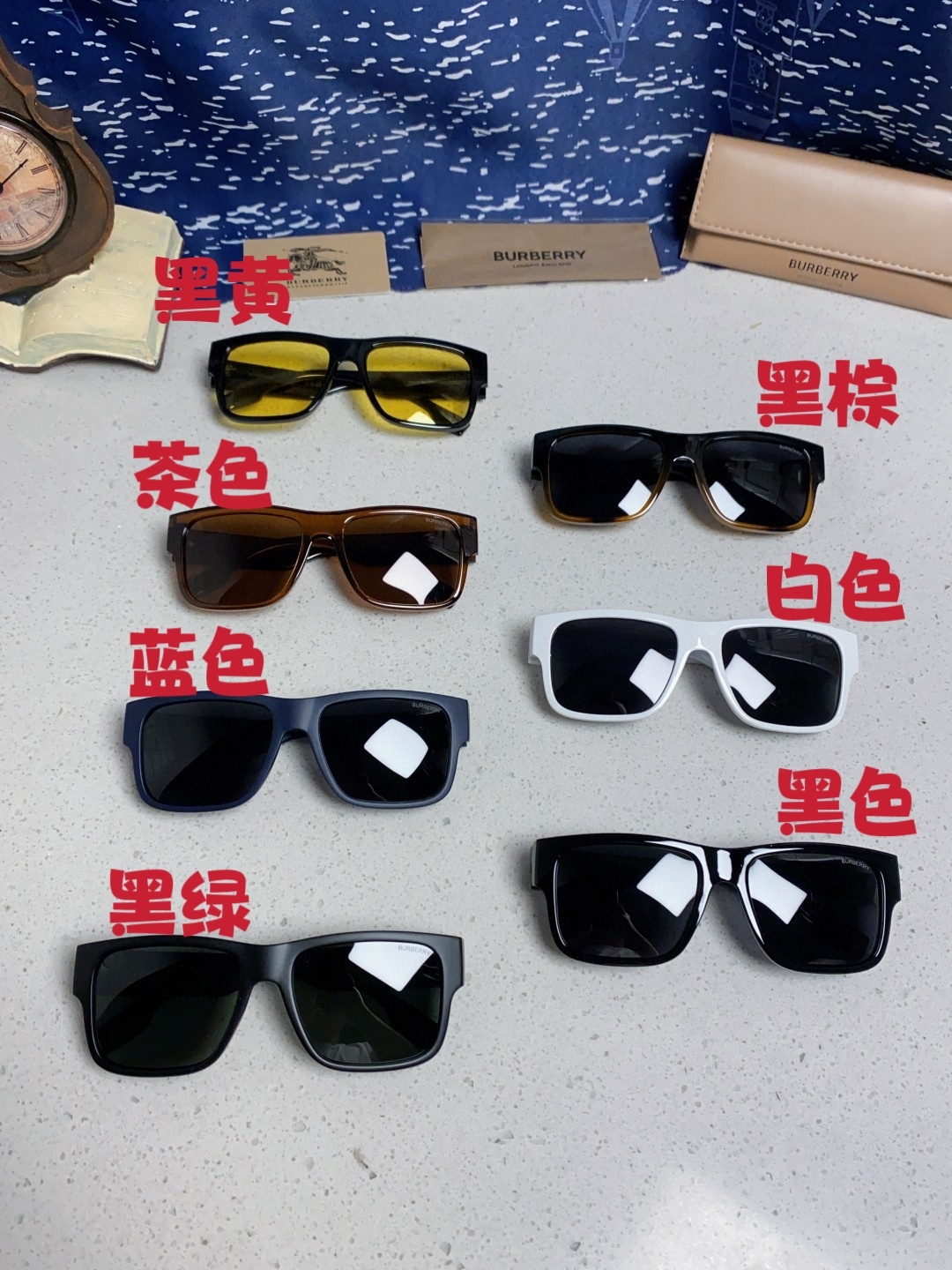 Burberry巴宝莉 2025新款方形户外偏光太阳镜经典百搭男女墨镜钓鱼运动眼镜 男女通用