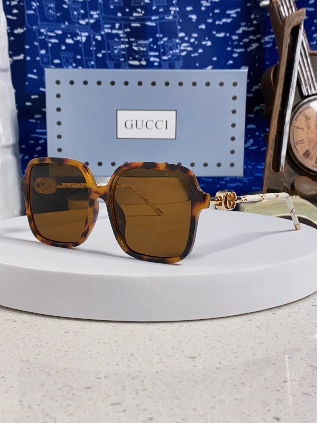 Gucci古奇 2025新款时尚复古个性舒适方框前卫男女款 太阳镜 墨镜百搭潮流模特款