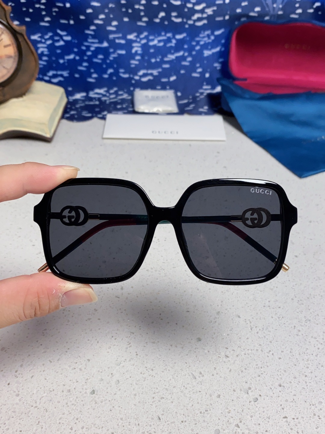 Gucci古奇 2025新款时尚复古个性舒适方框前卫男女款 太阳镜 墨镜百搭潮流模特款