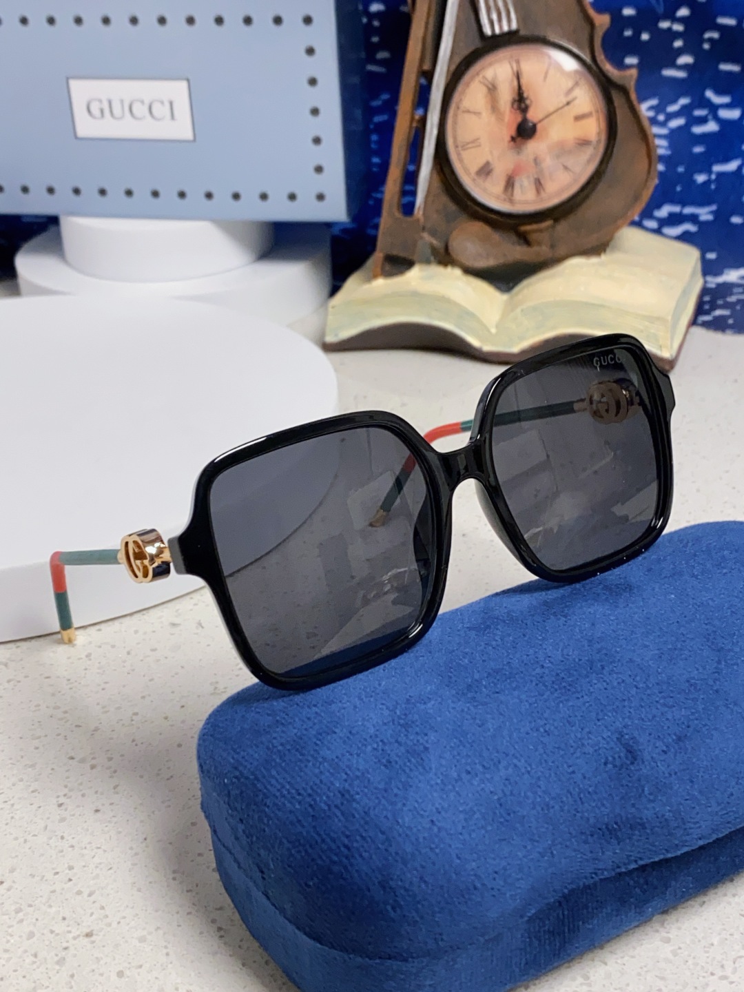 Gucci古奇 2025新款时尚复古个性舒适方框前卫男女款 太阳镜 墨镜百搭潮流模特款