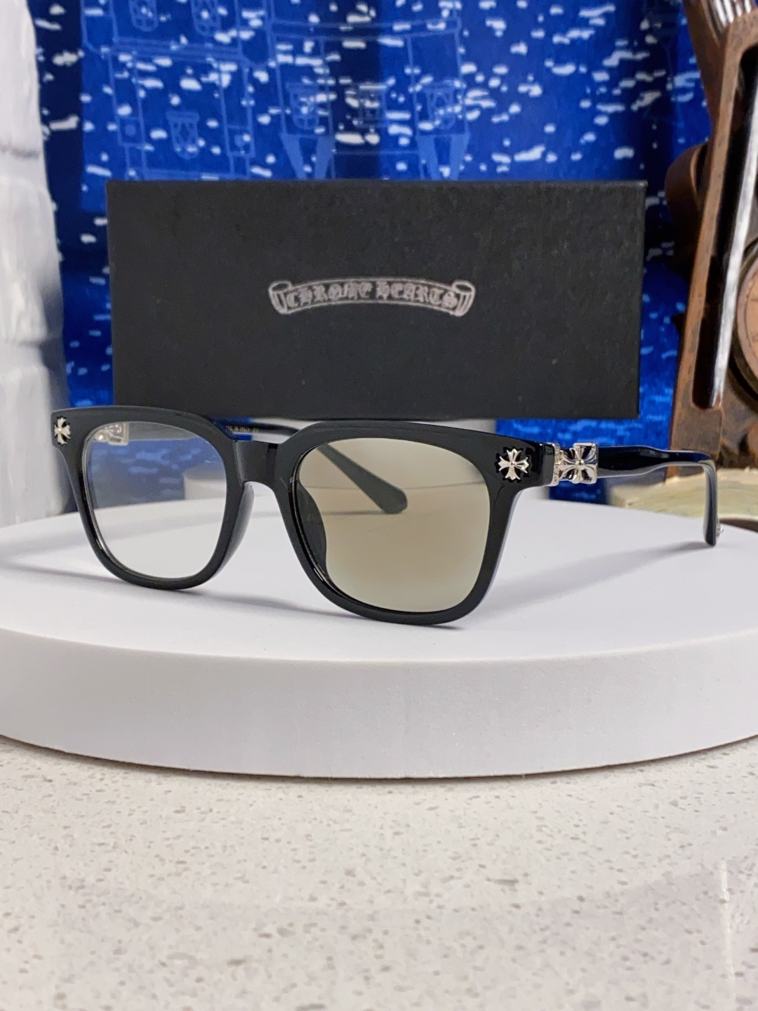  Chrome Hearts克罗心 2025新板材方形太阳眼镜女圆脸COX UCKER 时尚遮阳墨镜男网