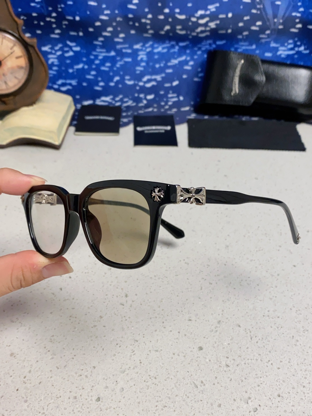  Chrome Hearts克罗心 2025新板材方形太阳眼镜女圆脸COX UCKER 时尚遮阳墨镜男网