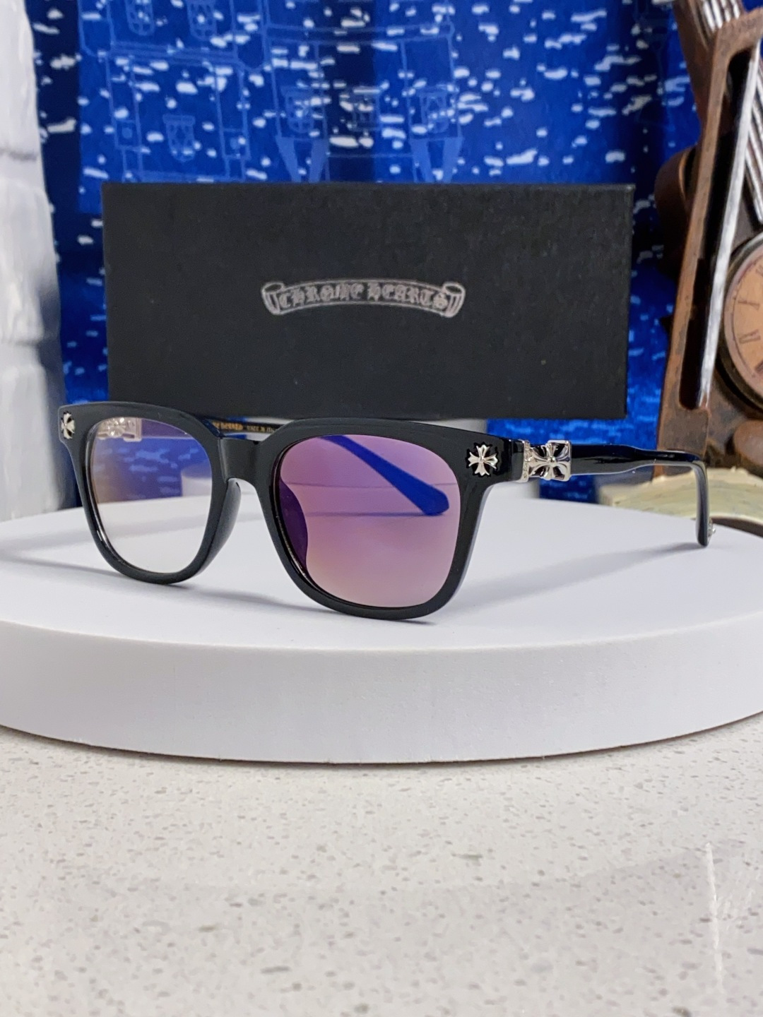  Chrome Hearts克罗心 2025新板材方形太阳眼镜女圆脸COX UCKER 时尚遮阳墨镜男网