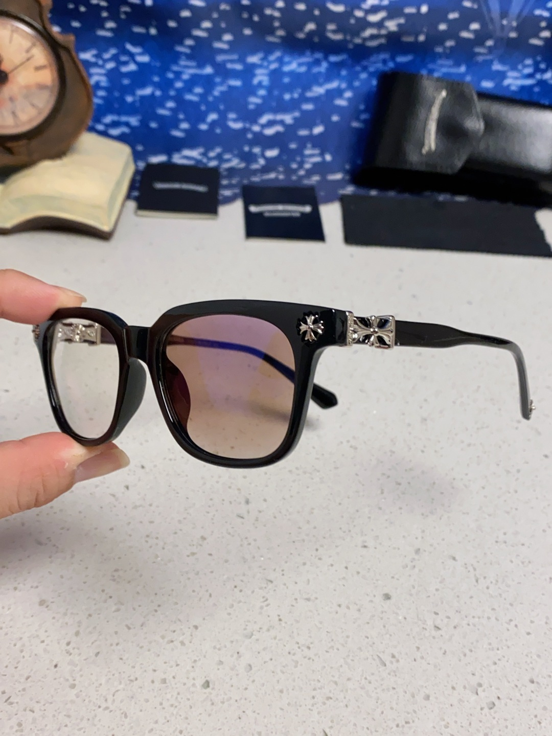  Chrome Hearts克罗心 2025新板材方形太阳眼镜女圆脸COX UCKER 时尚遮阳墨镜男网