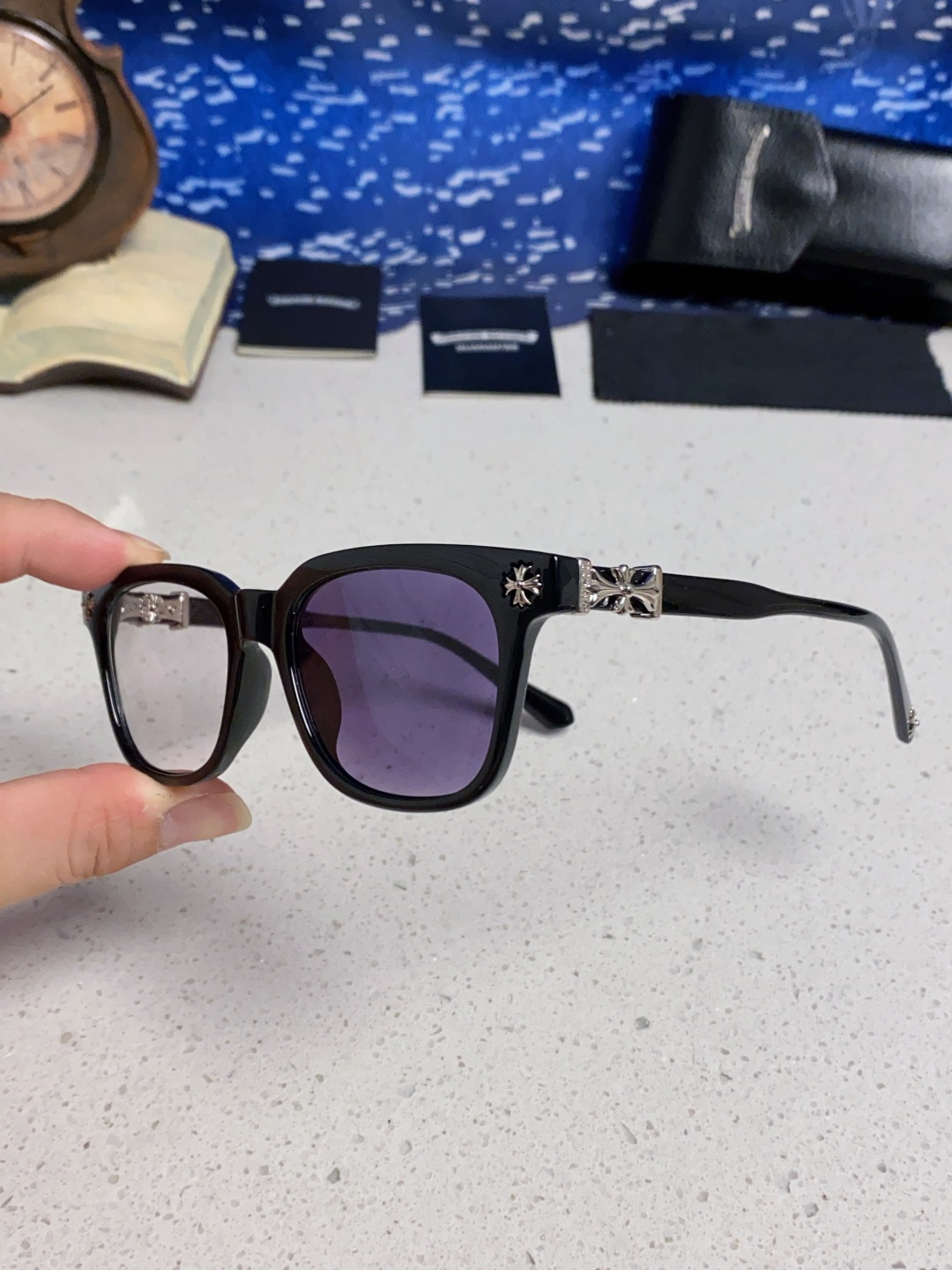  Chrome Hearts克罗心 2025新板材方形太阳眼镜女圆脸COX UCKER 时尚遮阳墨镜男网