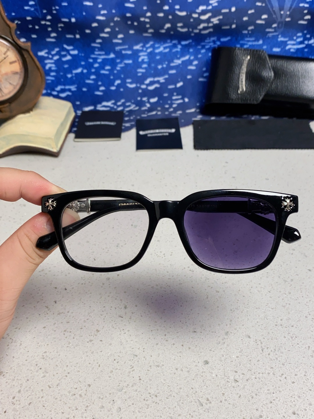  Chrome Hearts克罗心 2025新板材方形太阳眼镜女圆脸COX UCKER 时尚遮阳墨镜男网