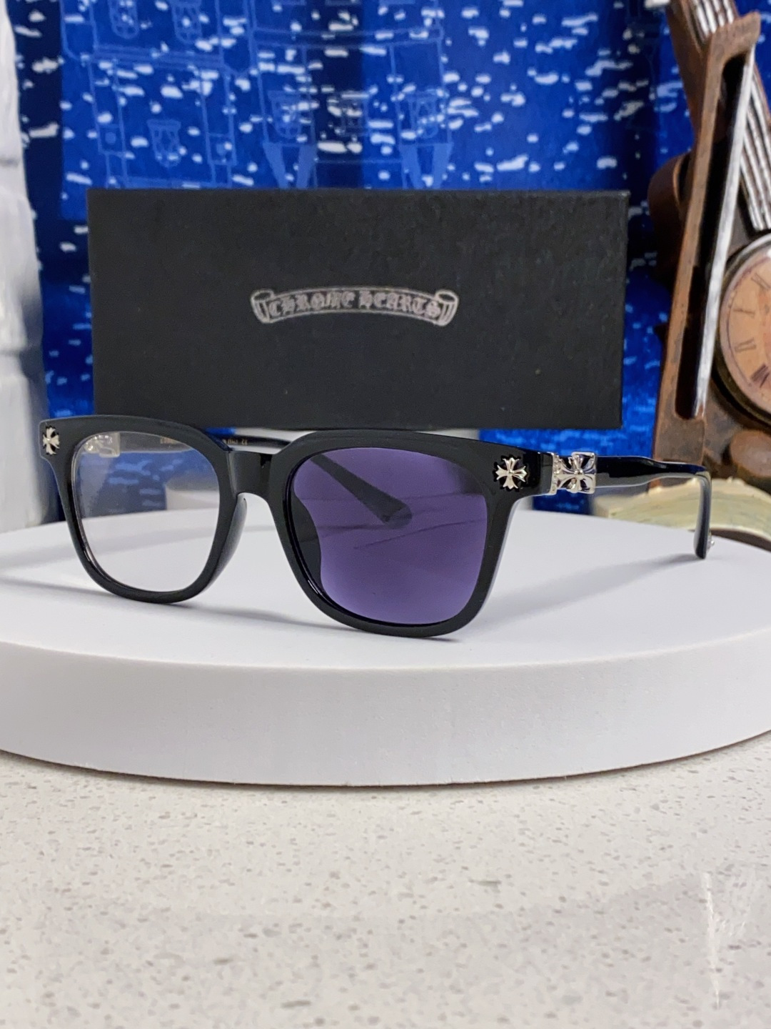  Chrome Hearts克罗心 2025新板材方形太阳眼镜女圆脸COX UCKER 时尚遮阳墨镜男网