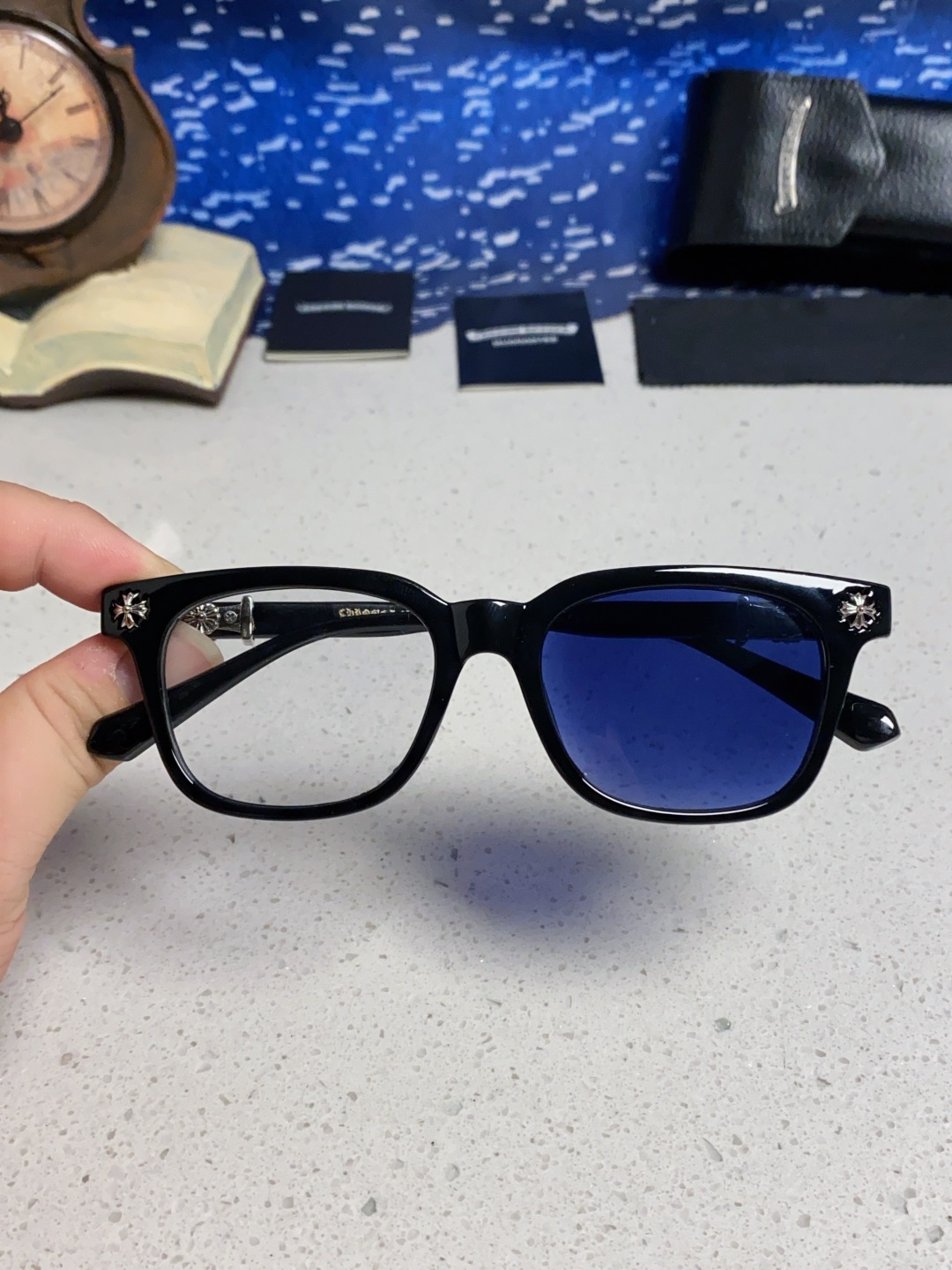  Chrome Hearts克罗心 2025新板材方形太阳眼镜女圆脸COX UCKER 时尚遮阳墨镜男网