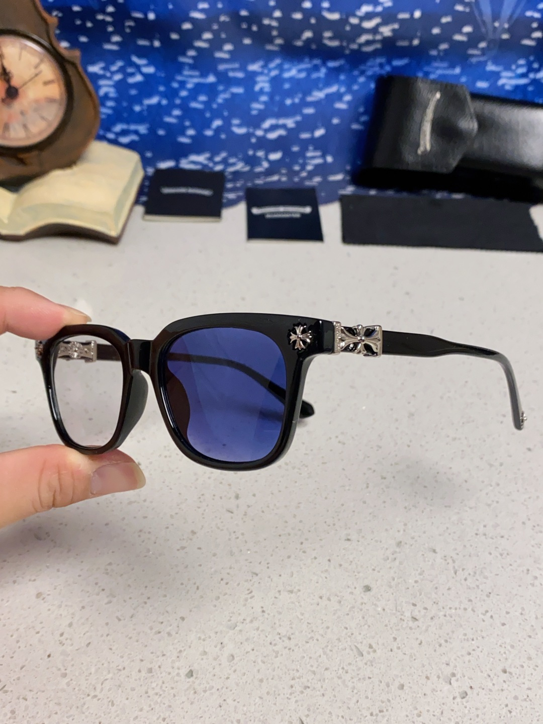  Chrome Hearts克罗心 2025新板材方形太阳眼镜女圆脸COX UCKER 时尚遮阳墨镜男网