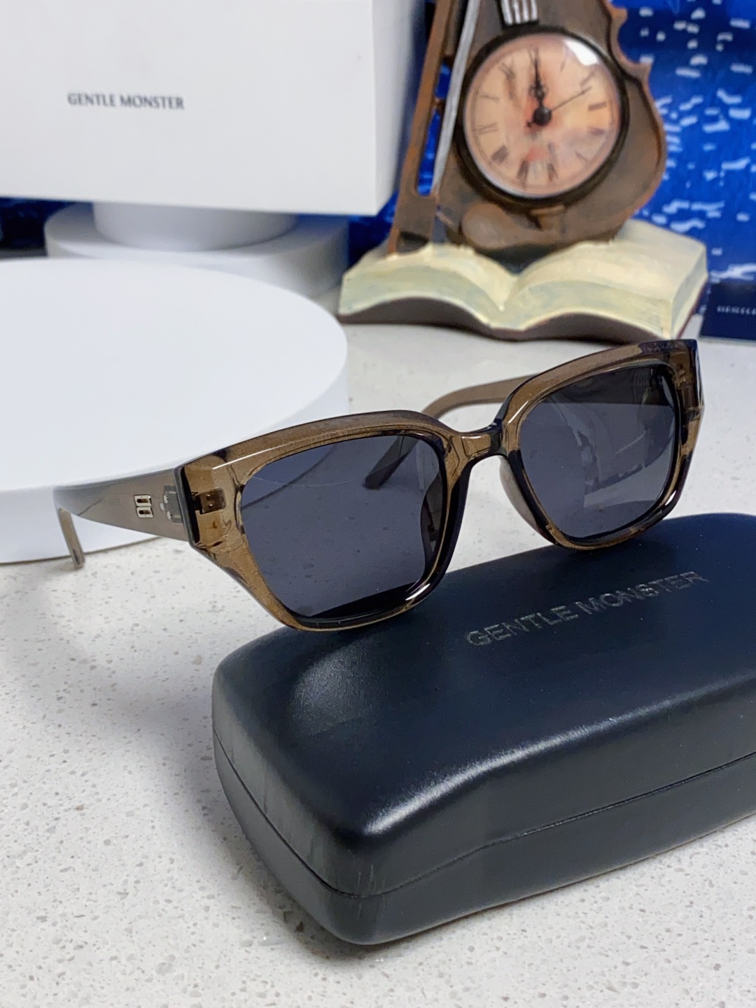 Gentle Moster(GM) 2025新款韩版时尚方框墨镜女款高级感大脸显瘦防紫外线太阳眼镜男 型