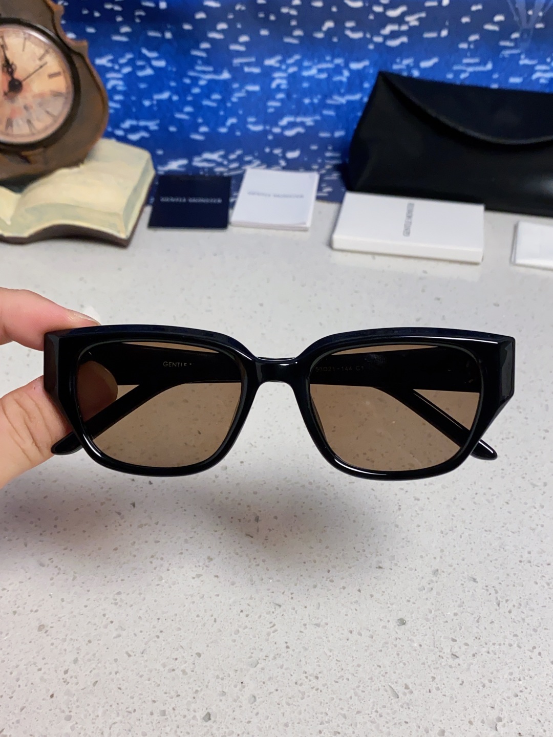 Gentle Moster(GM) 2025新款韩版时尚方框墨镜女款高级感大脸显瘦防紫外线太阳眼镜男 型