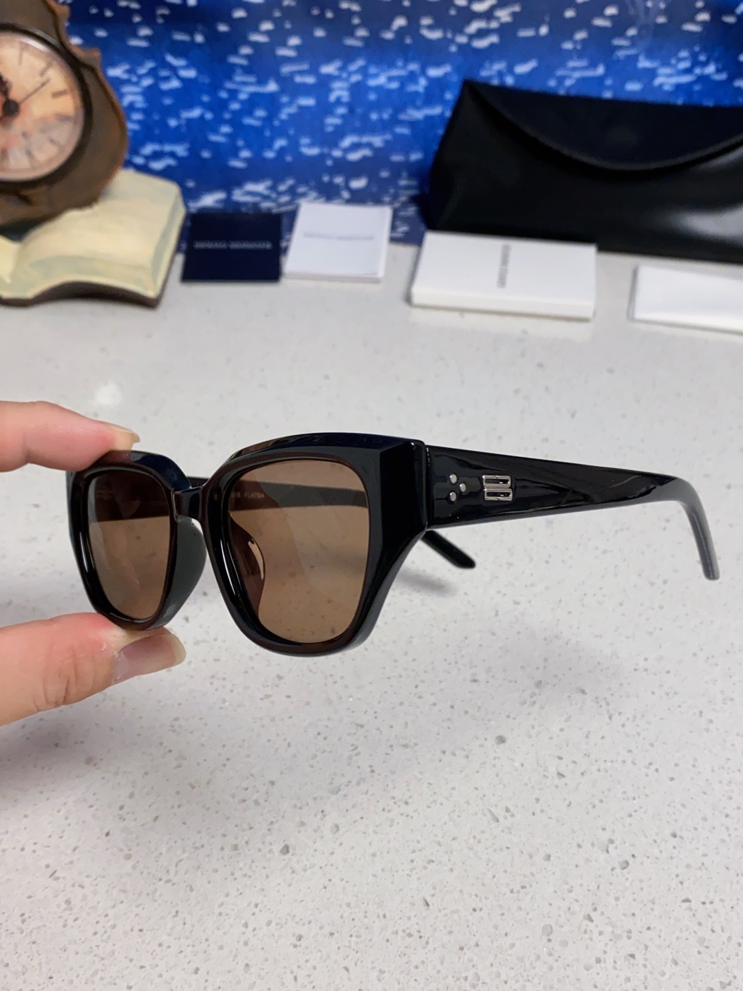 Gentle Moster(GM) 2025新款韩版时尚方框墨镜女款高级感大脸显瘦防紫外线太阳眼镜男 型