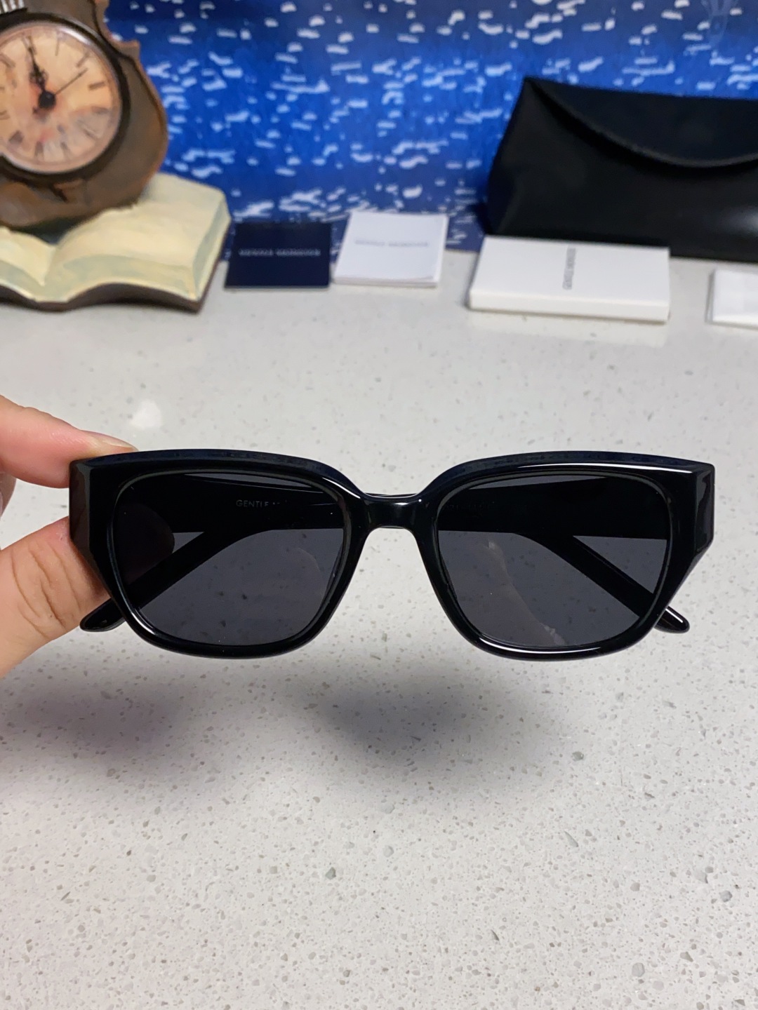 Gentle Moster(GM) 2025新款韩版时尚方框墨镜女款高级感大脸显瘦防紫外线太阳眼镜男 型