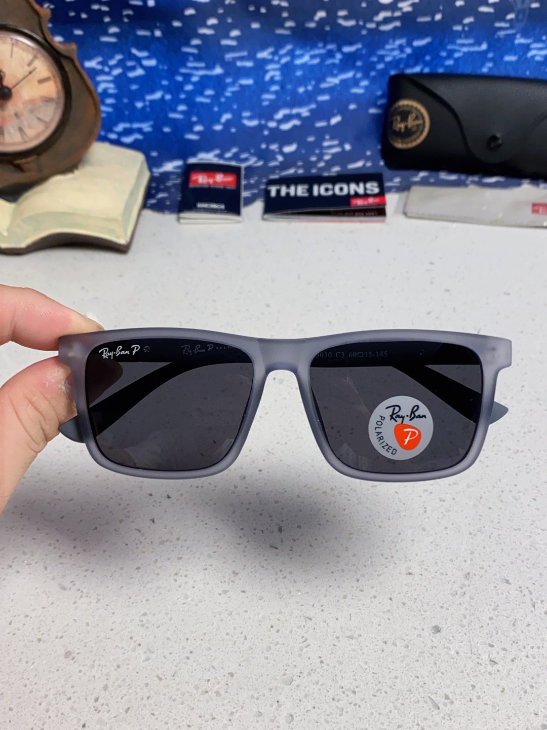 RayBan雷朋 2025新款太阳镜方形时尚复古男士开车防晒墨镜 RB69030 Size:60口15-