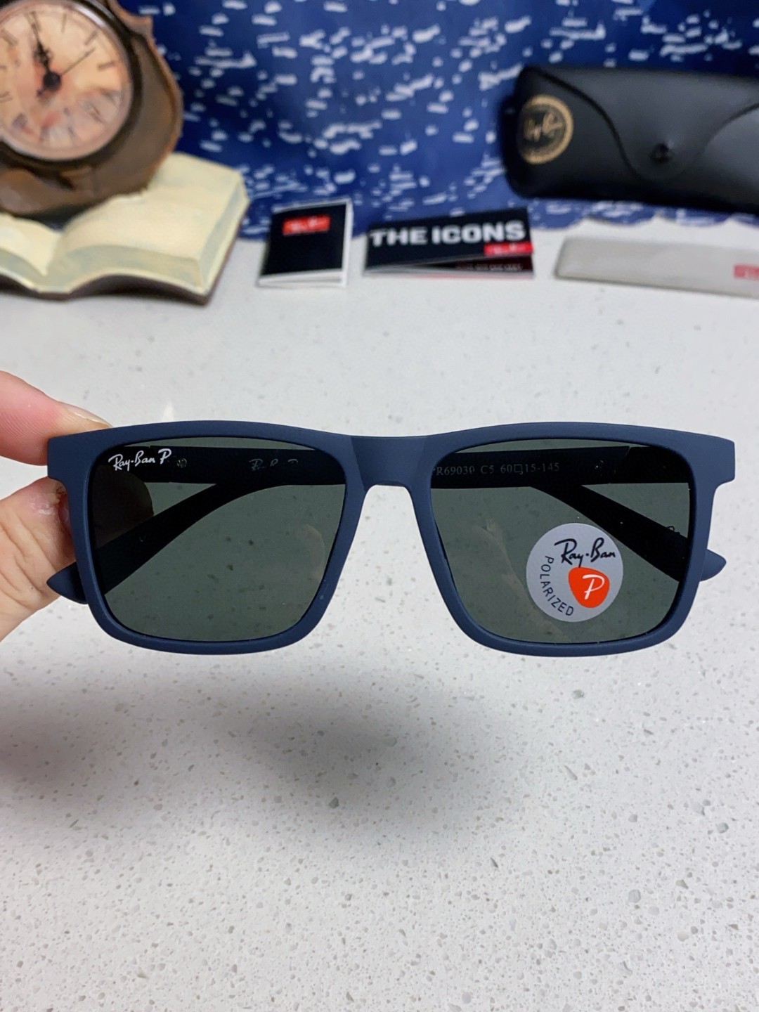 RayBan雷朋 2025新款太阳镜方形时尚复古男士开车防晒墨镜 RB69030 Size:60口15-