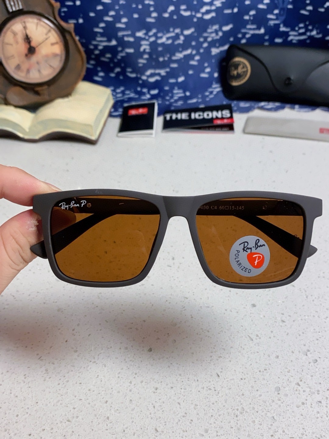 RayBan雷朋 2025新款太阳镜方形时尚复古男士开车防晒墨镜 RB69030 Size:60口15-