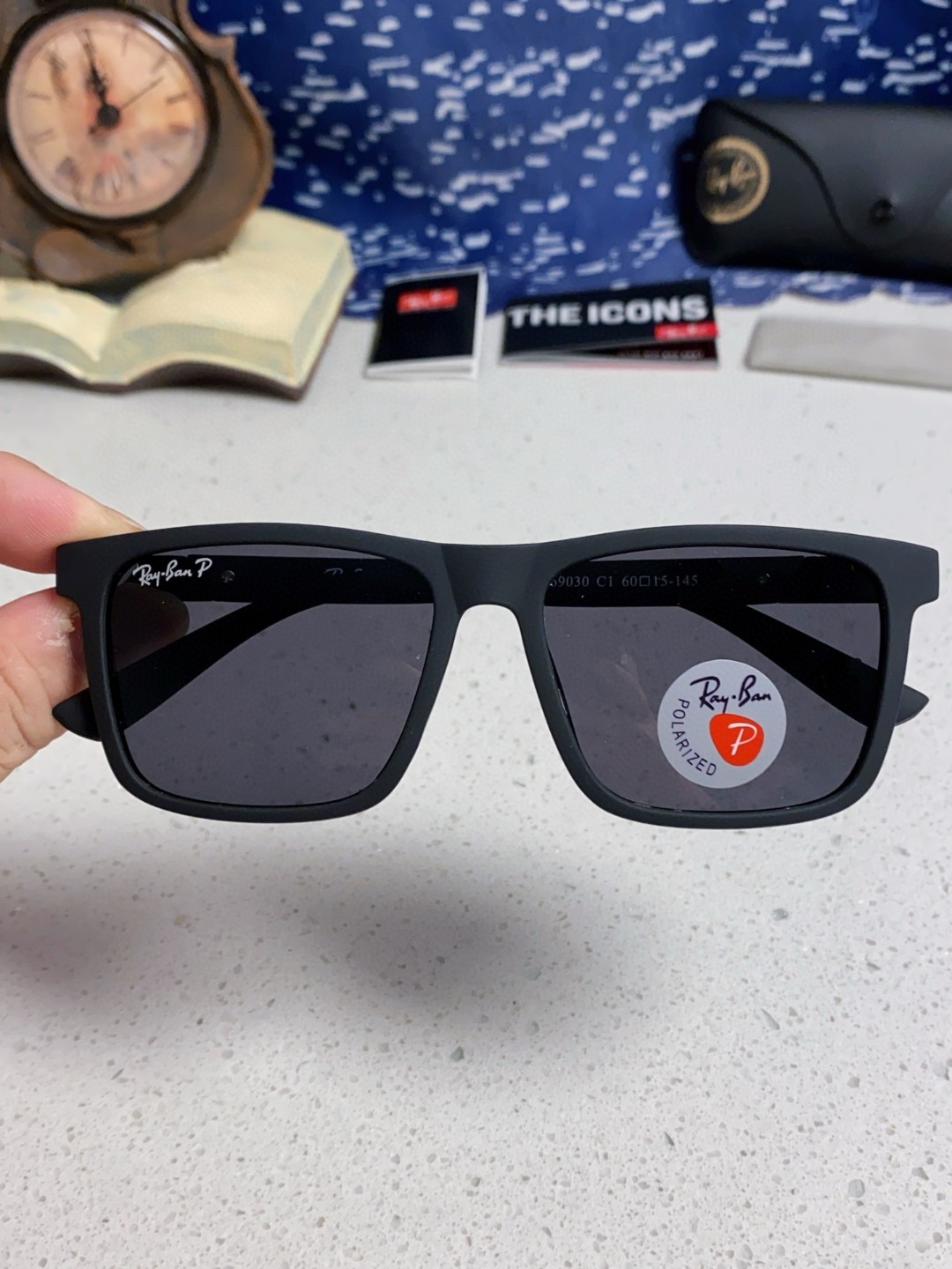 RayBan雷朋 2025新款太阳镜方形时尚复古男士开车防晒墨镜 RB69030 Size:60口15-