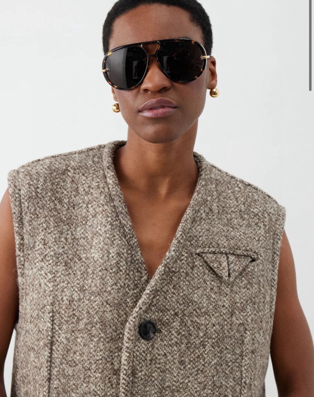 BottegaVeneta宝缇嘉 2025款欧美奢华女男大框遮脸飞行员太阳眼欧洲站博主开车蛤蟆墨镜 BV