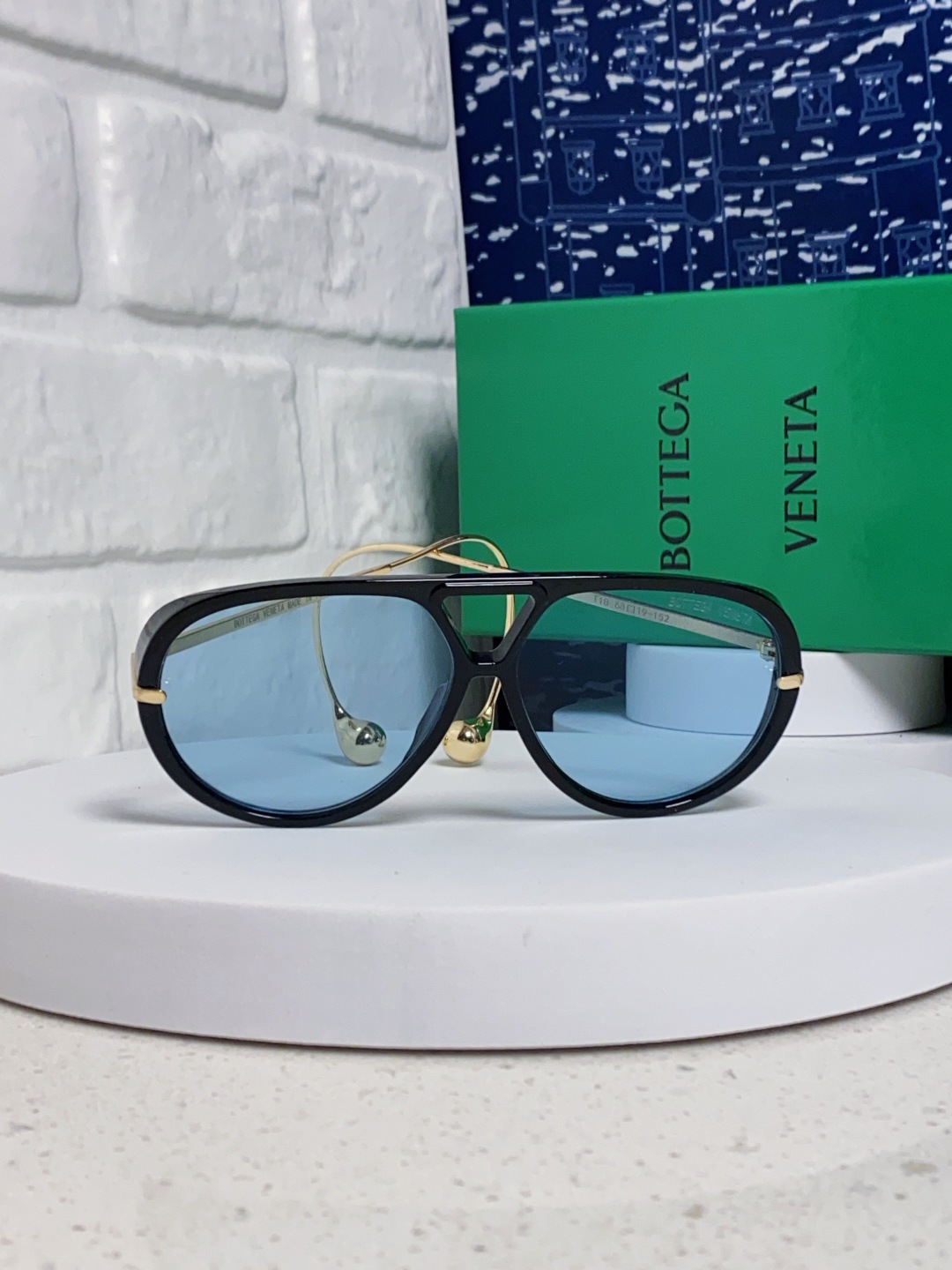 BottegaVeneta宝缇嘉 2025款欧美奢华女男大框遮脸飞行员太阳眼欧洲站博主开车蛤蟆墨镜 BV