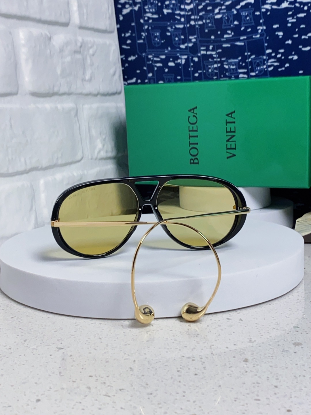 BottegaVeneta宝缇嘉 2025款欧美奢华女男大框遮脸飞行员太阳眼欧洲站博主开车蛤蟆墨镜 BV