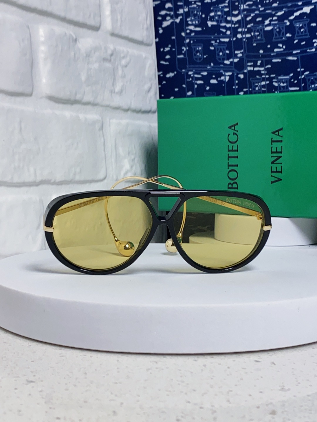 BottegaVeneta宝缇嘉 2025款欧美奢华女男大框遮脸飞行员太阳眼欧洲站博主开车蛤蟆墨镜 BV