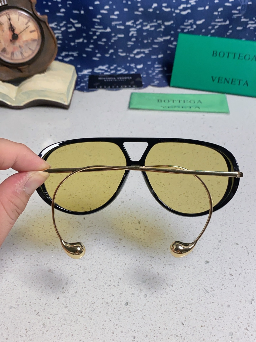 BottegaVeneta宝缇嘉 2025款欧美奢华女男大框遮脸飞行员太阳眼欧洲站博主开车蛤蟆墨镜 BV