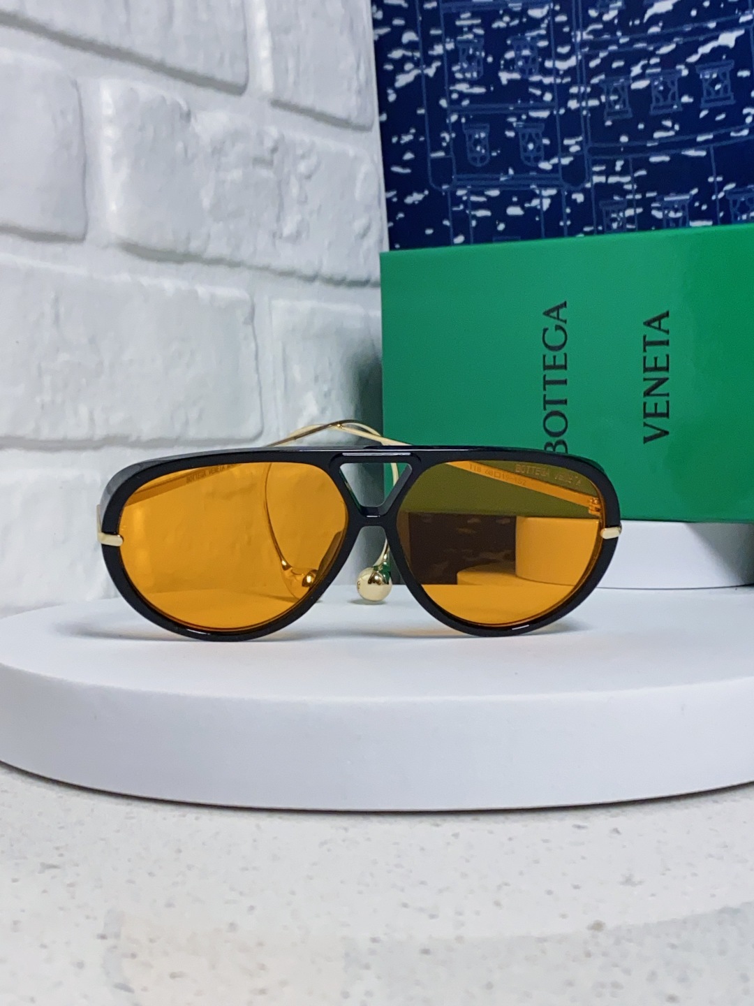 BottegaVeneta宝缇嘉 2025款欧美奢华女男大框遮脸飞行员太阳眼欧洲站博主开车蛤蟆墨镜 BV
