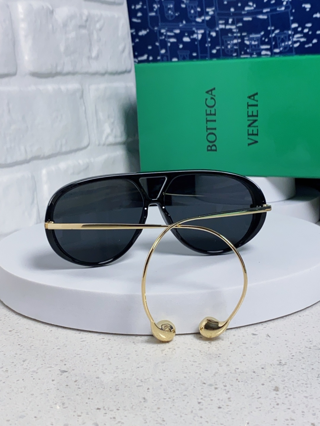 BottegaVeneta宝缇嘉 2025款欧美奢华女男大框遮脸飞行员太阳眼欧洲站博主开车蛤蟆墨镜 BV