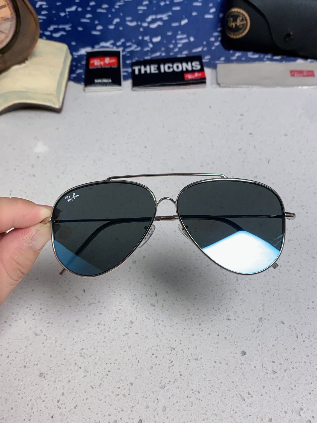 RayBan雷朋 2025成毅同款REVERSE反转系列 凹面镜片 莱尼克拉维茨联名限量版飞行员式墨镜 