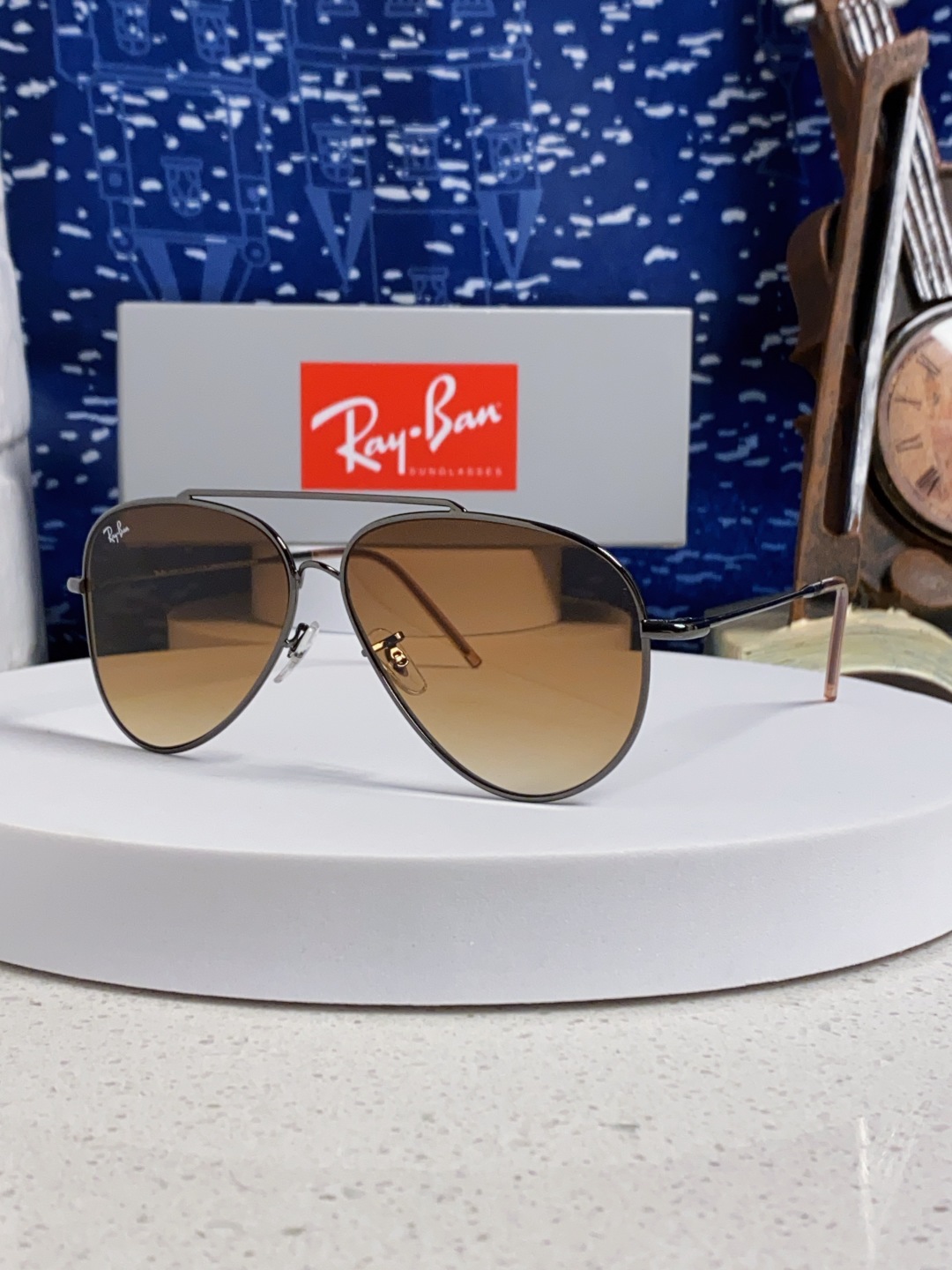 RayBan雷朋 2025成毅同款REVERSE反转系列 凹面镜片 莱尼克拉维茨联名限量版飞行员式墨镜 