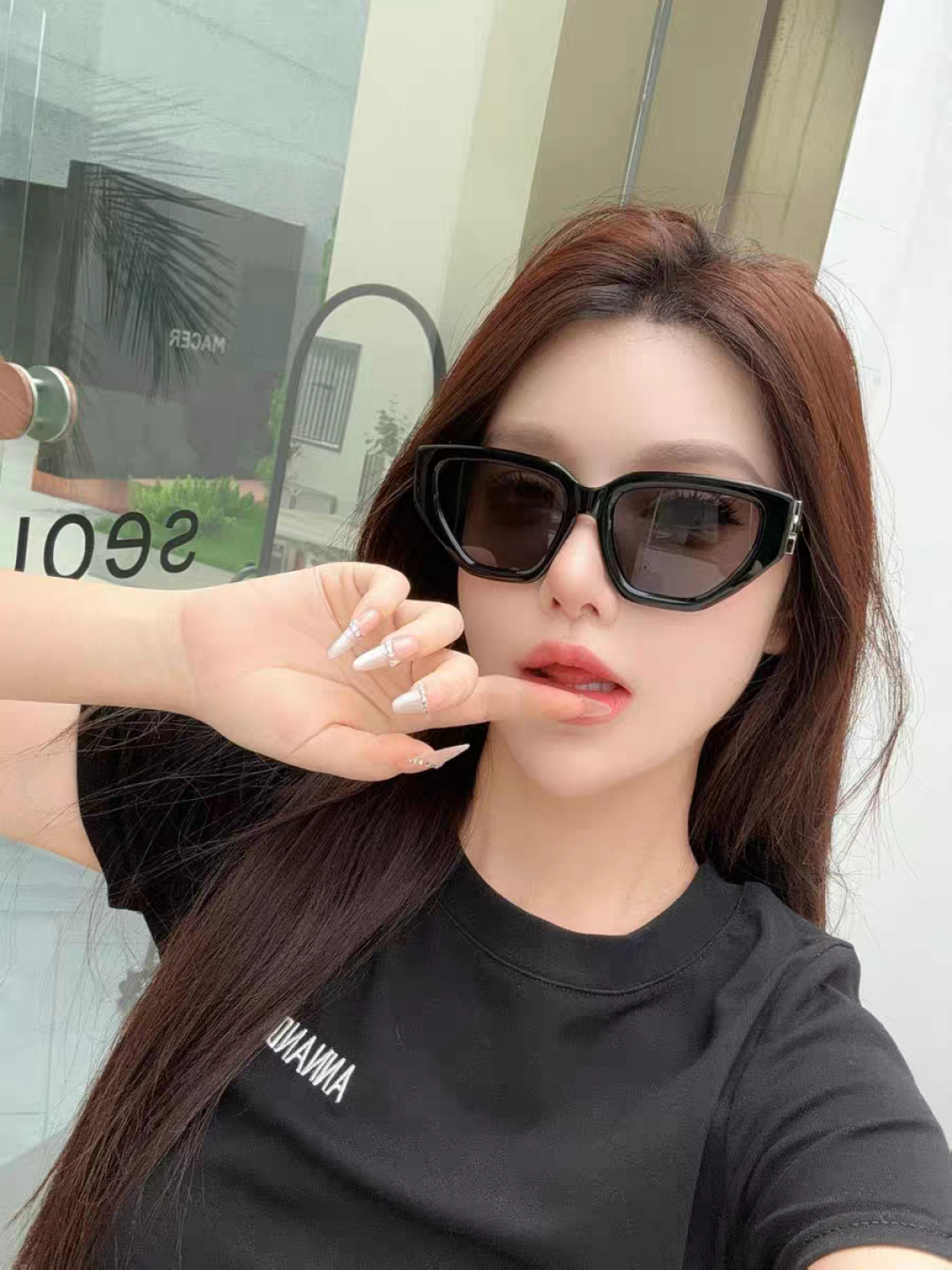 Chloe克洛伊 2025新款春夏新款猫眼形太阳镜女高级感方形大框墨镜男女潮流防紫外线