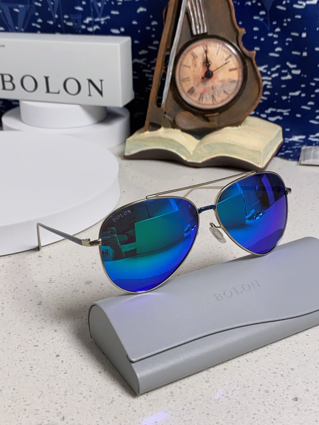 Bolon暴龙 2025新款司机太阳镜男开车专用飞行员式高清偏光蛤蟆镜女时尚眼镜